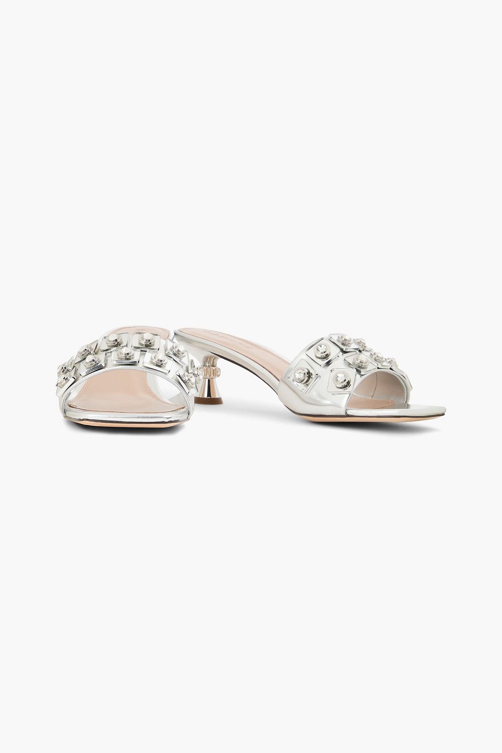 SANDRO Embellished leather mules