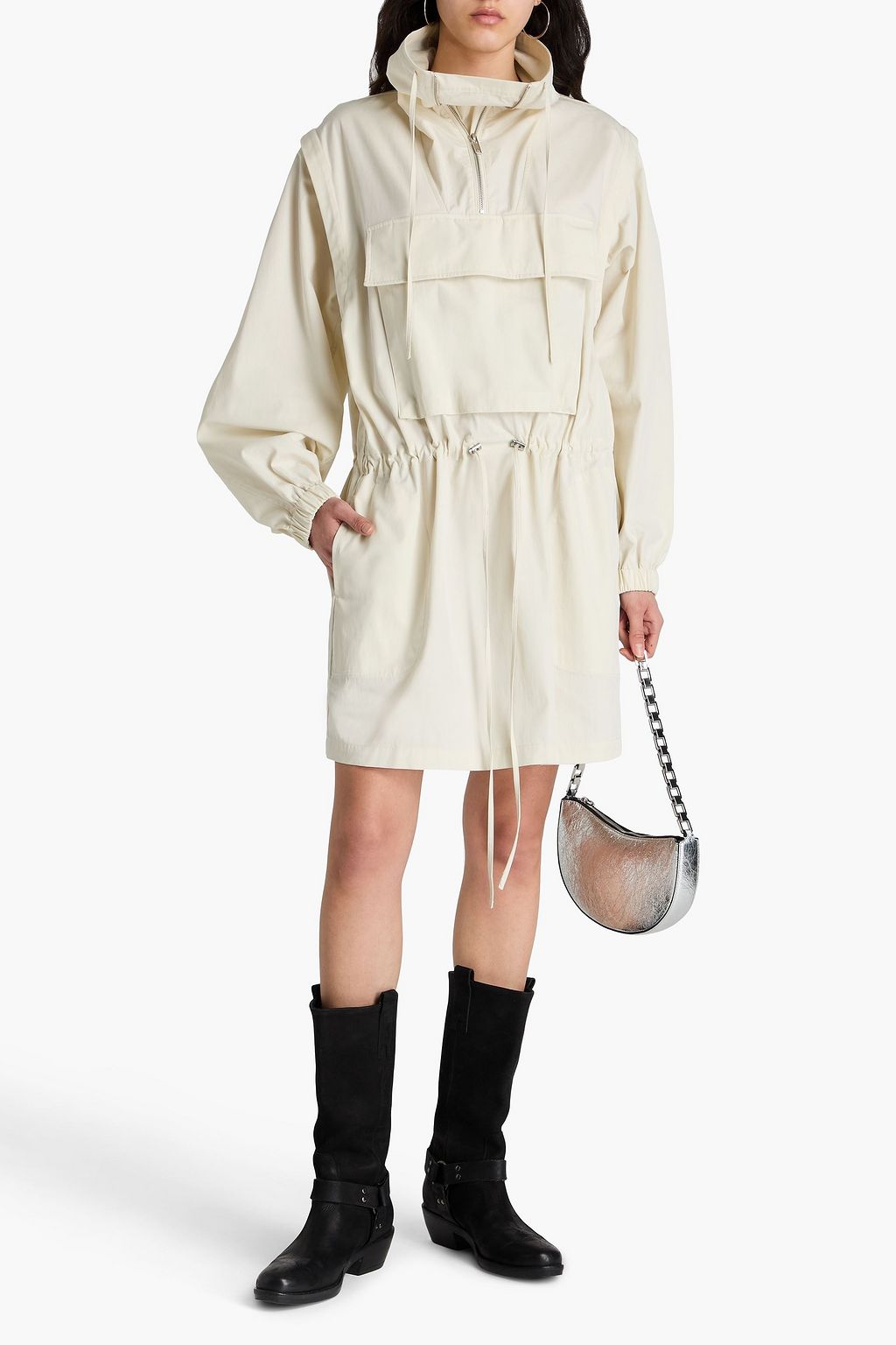 HELMUT LANG فستان قصير "جيست" من التويل المصنوع من مزيج من القطن