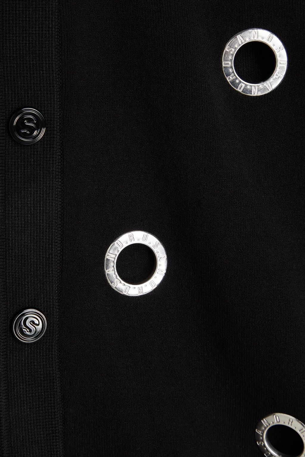 SANDRO ニット カーディガン アイレット付き