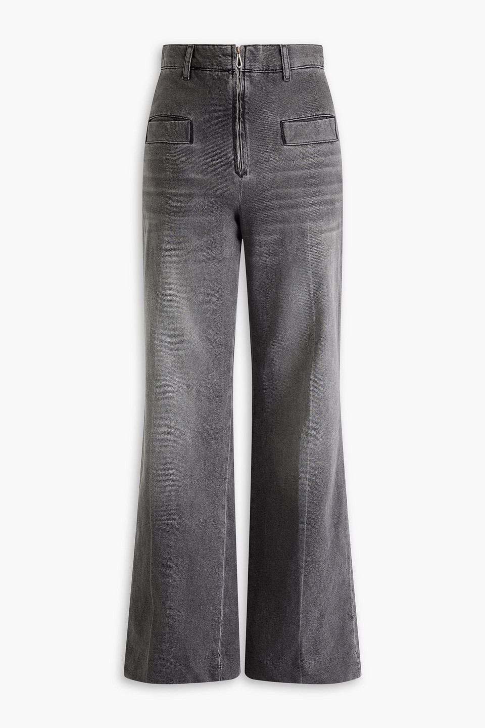 Sandro Woman Jeans Grey Size 10 Cotton In Kohle