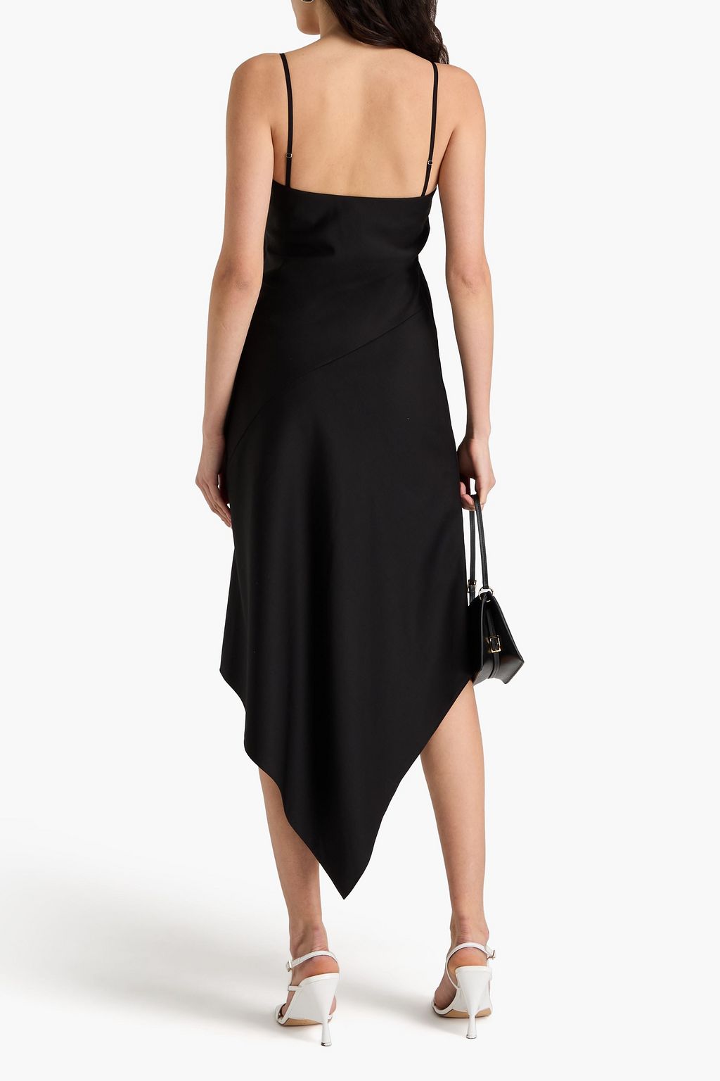 HELMUT LANG ウールツイル ミディワンピース アシンメトリー