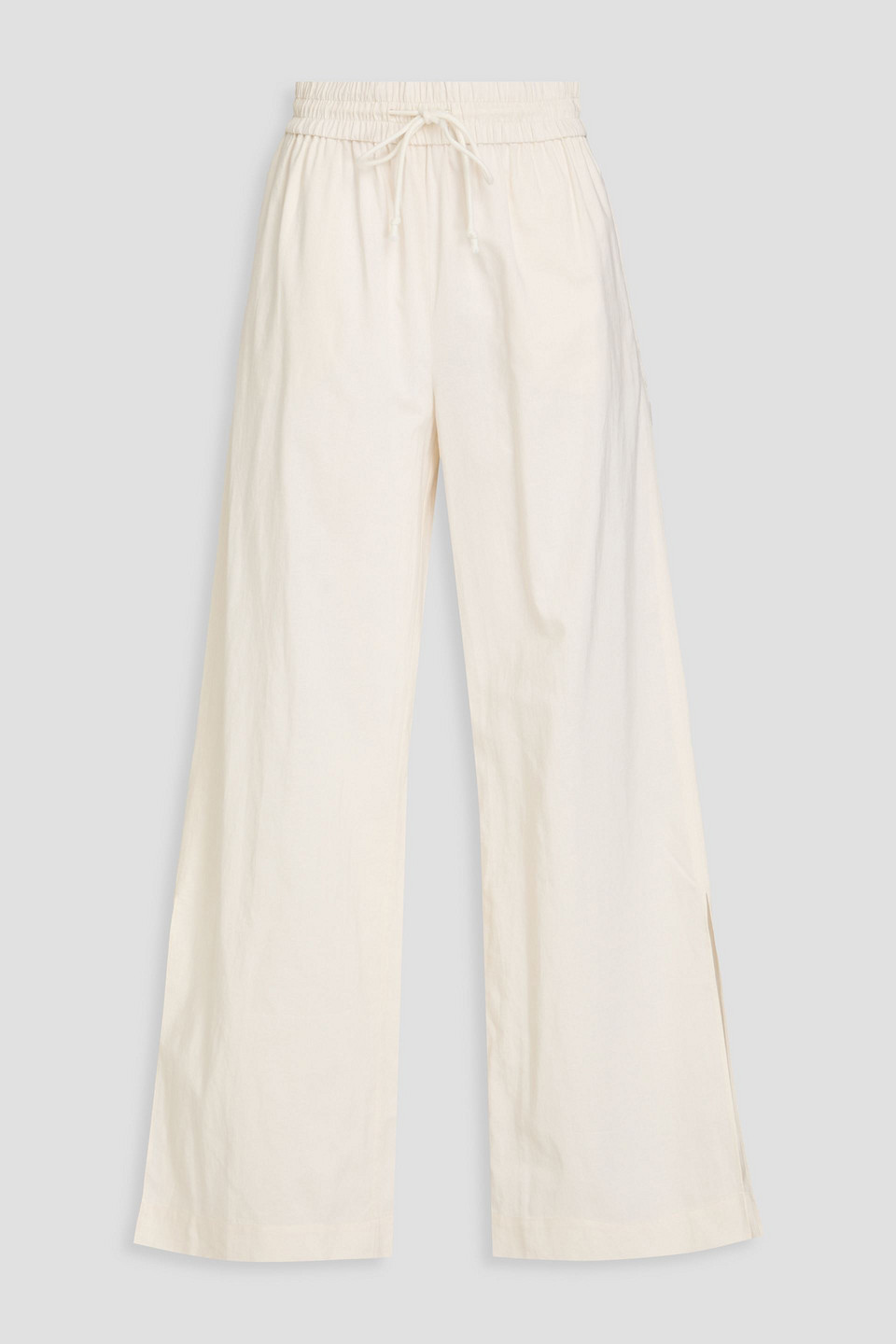 Frame High-rise Wide Lounge Pants In Ecru