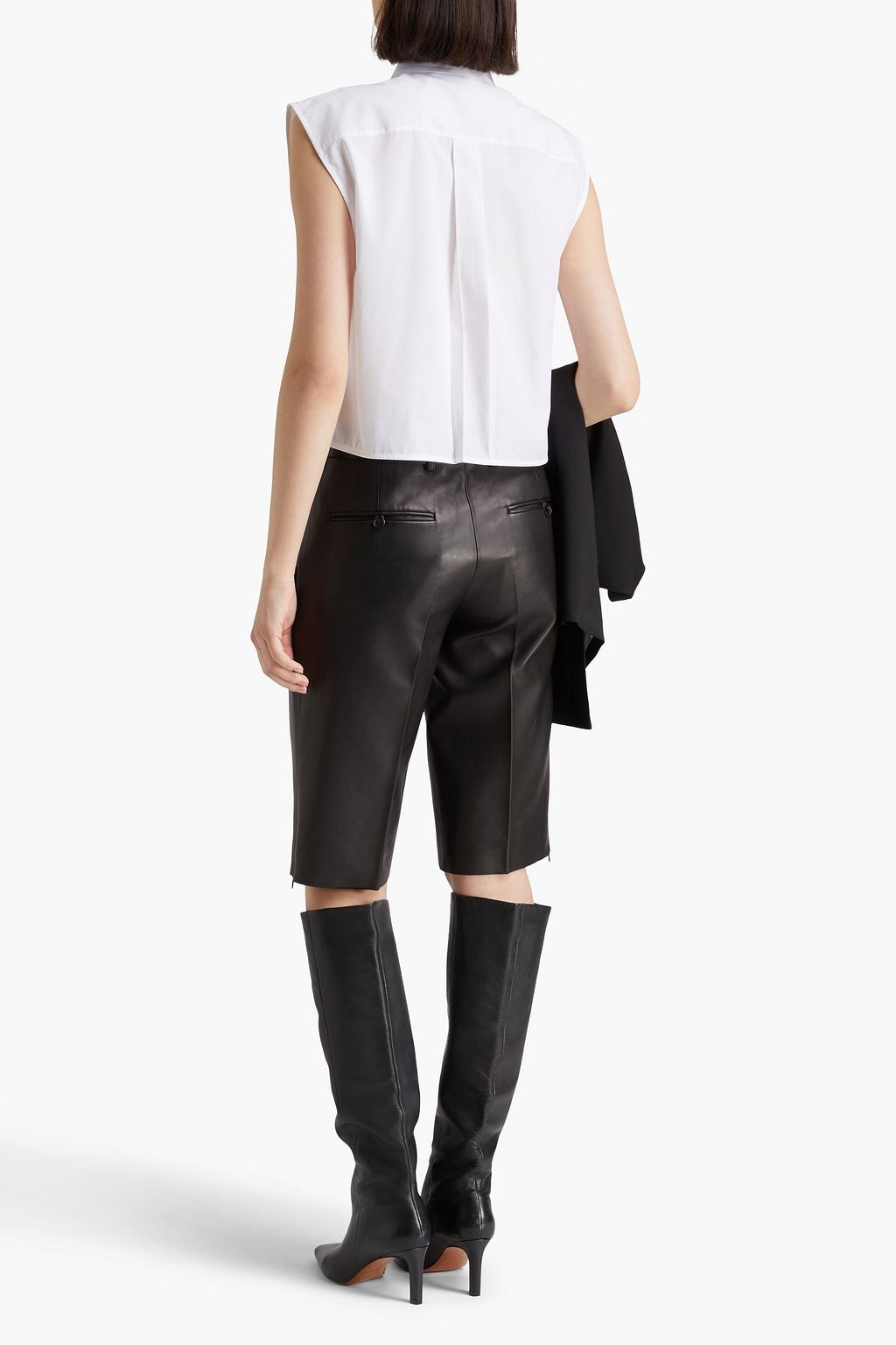 HELMUT LANG شورت من الجلد