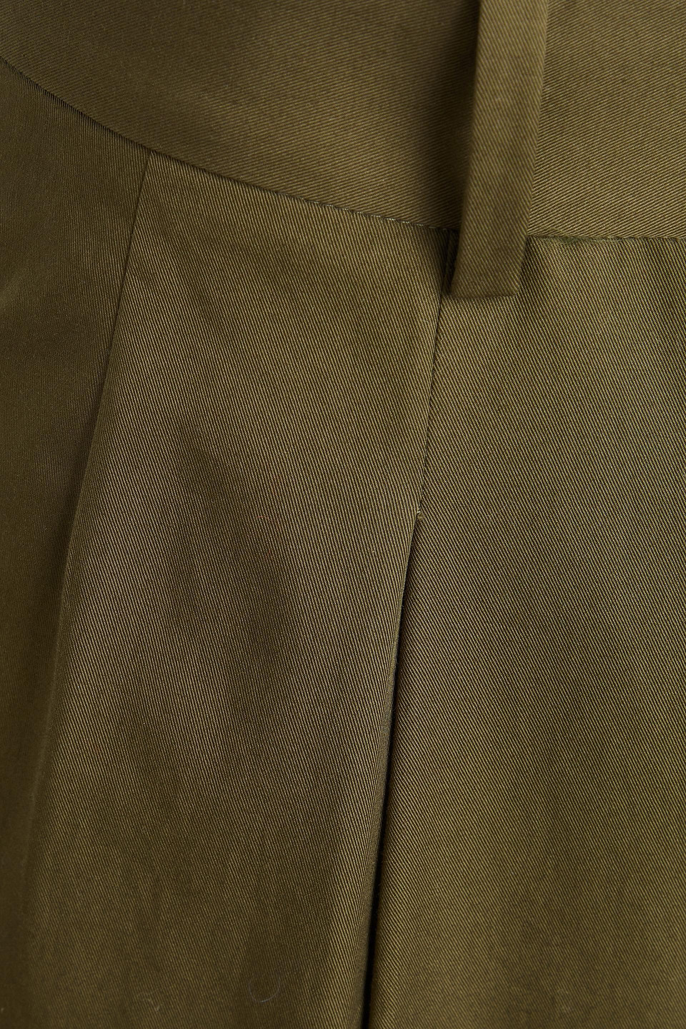 Frame Bundfaltenhose Mit Weitem Bein In Army Green