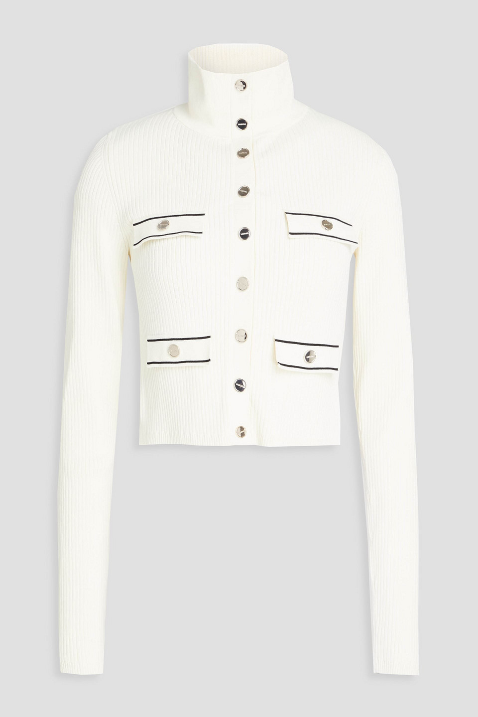 Sandro Cardigan Aus Rippstrick In Neutral