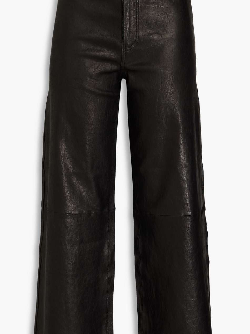 slim palazzo leather wide-leg pants