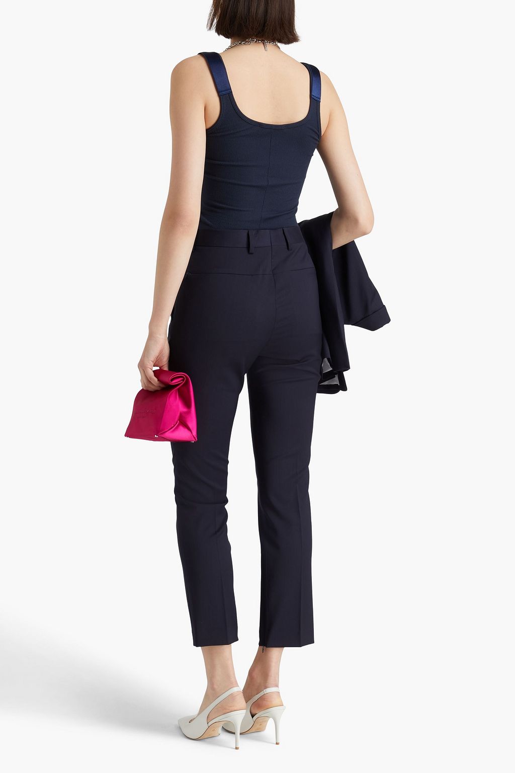 HELMUT LANG بنطال بأرجل مستقيمة من التويل والصوف