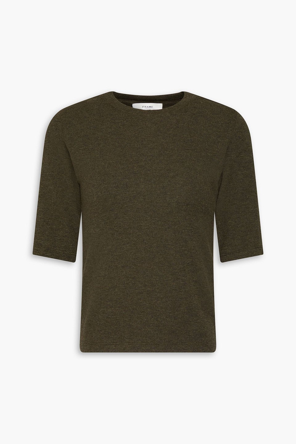 FRAME - Ribbed stretch-modal jersey T-shirt - Green - XS