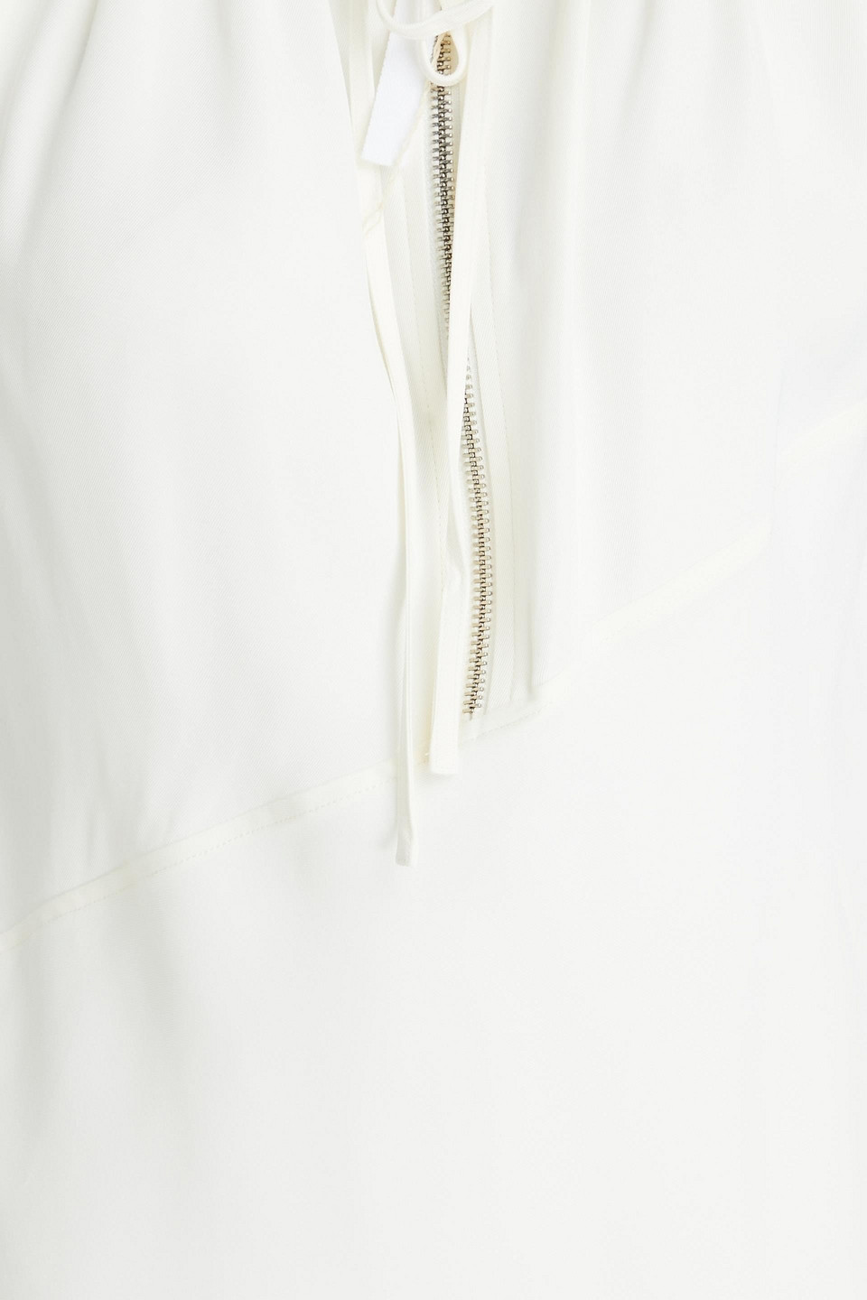 Helmut Lang Gathered Twill Top In Elfenbein