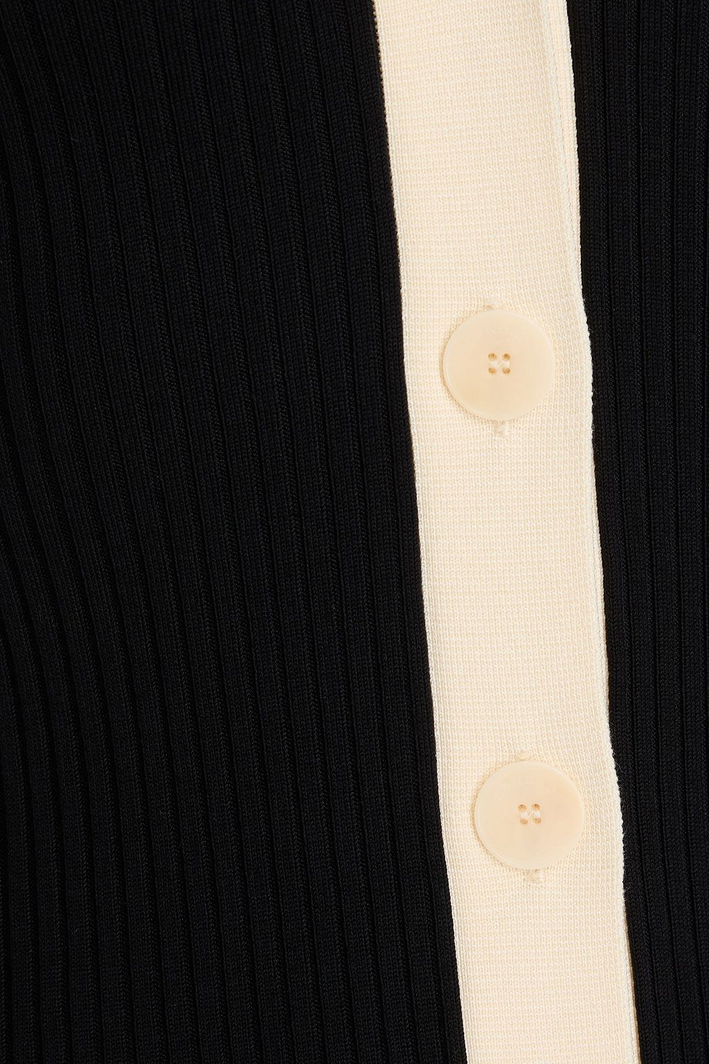 SANDRO Zweifarbiges Midikleid aus Rippstrick