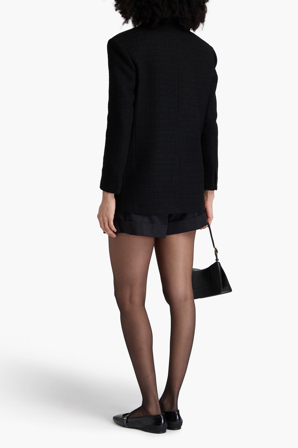 Sandro Blazer Aus Tweed In Schwarz