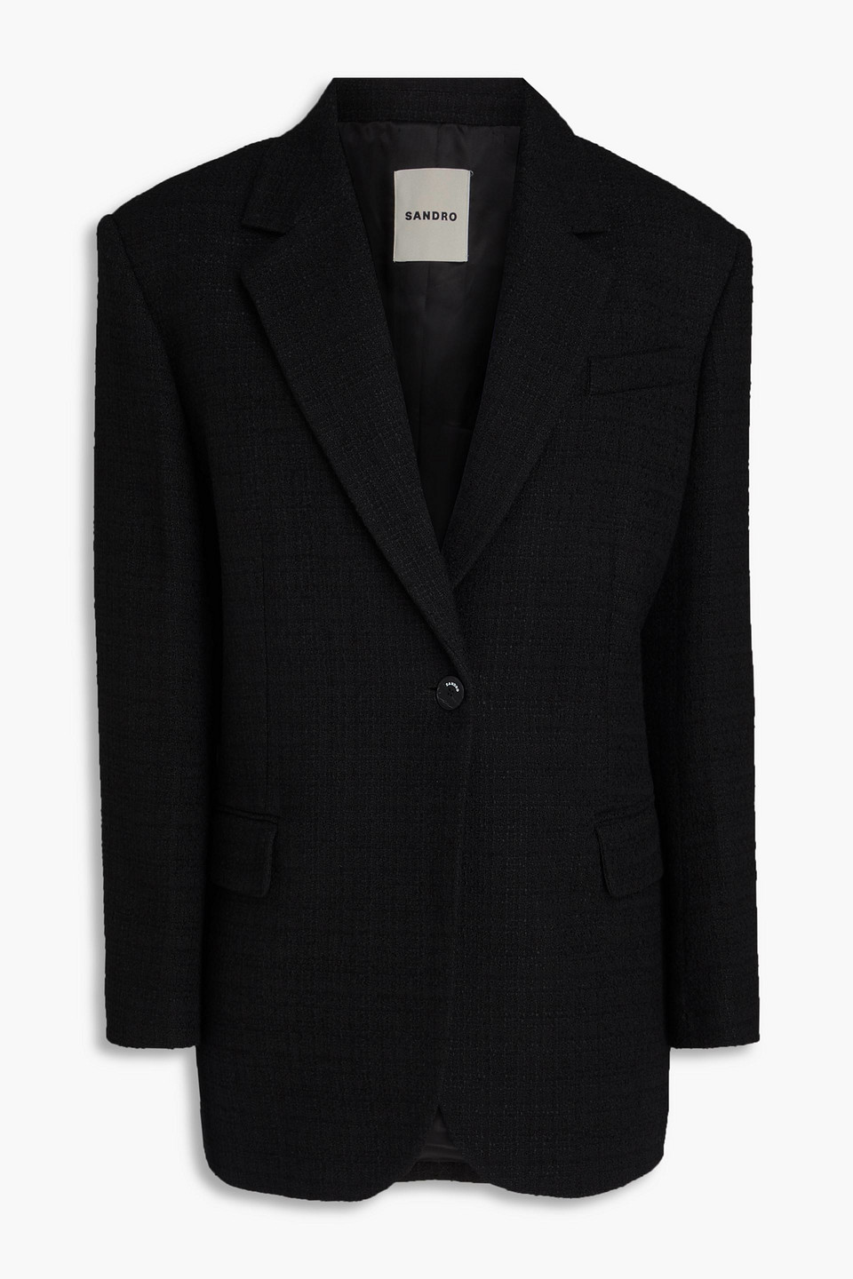 Sandro Blazer Aus Tweed In Schwarz