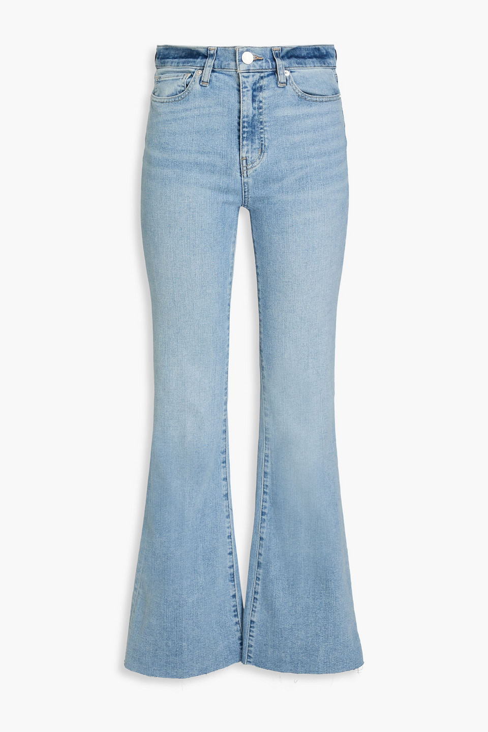 Frame Le Easy Flare Hoch Sitzende Schlagjeans In Hellblauer Denim