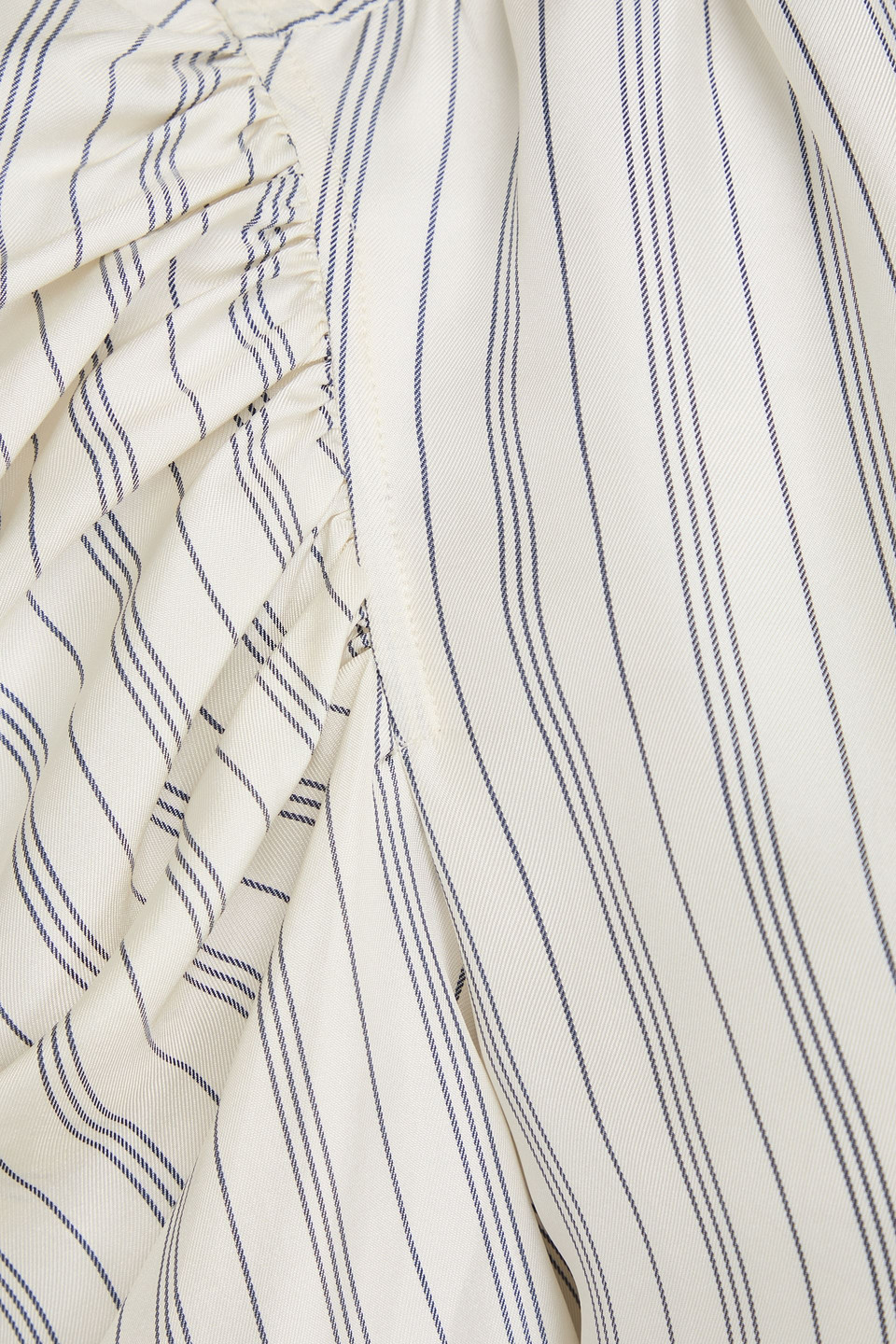 Frame Gillian Striped Silk-twill Blouse In Ecru