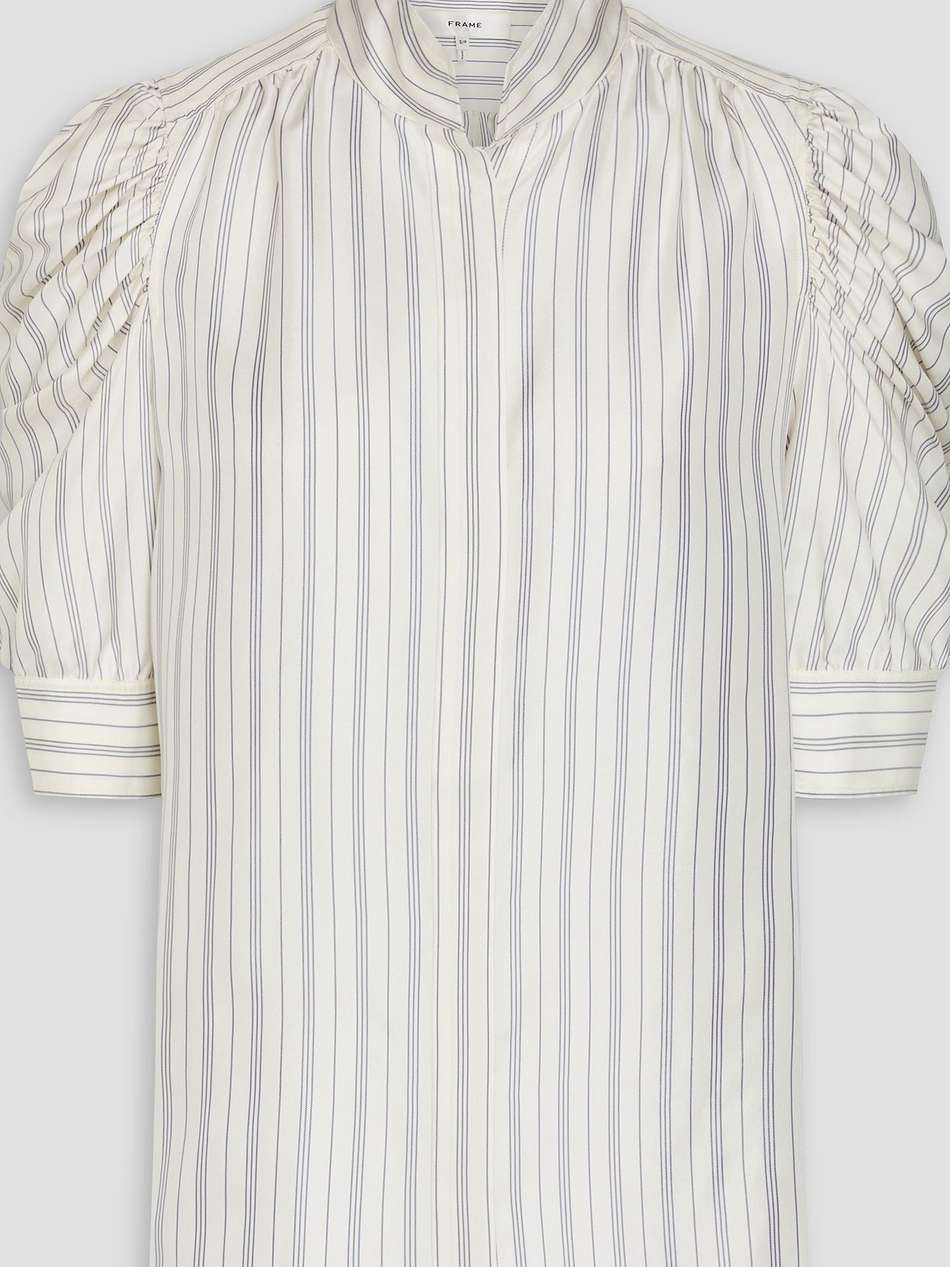 gillian striped silk-twill blouse