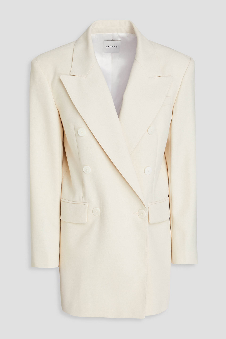 Sandro Doppelreihiger Blazer Aus Webstoff In Naturfarben