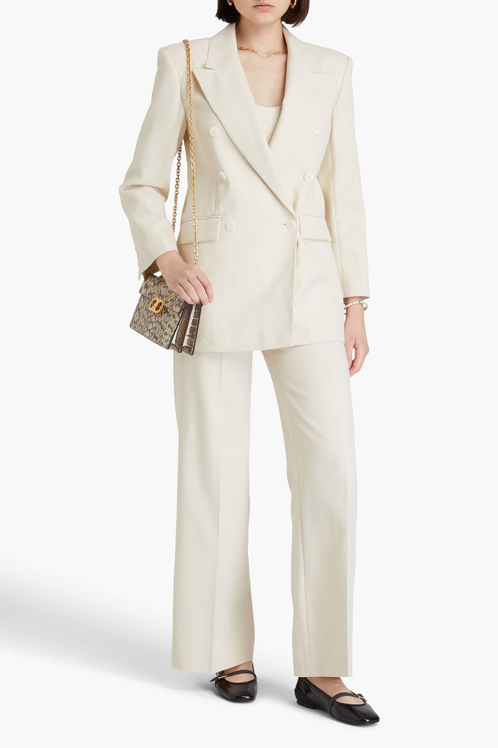 SANDRO Double-breasted woven blazer