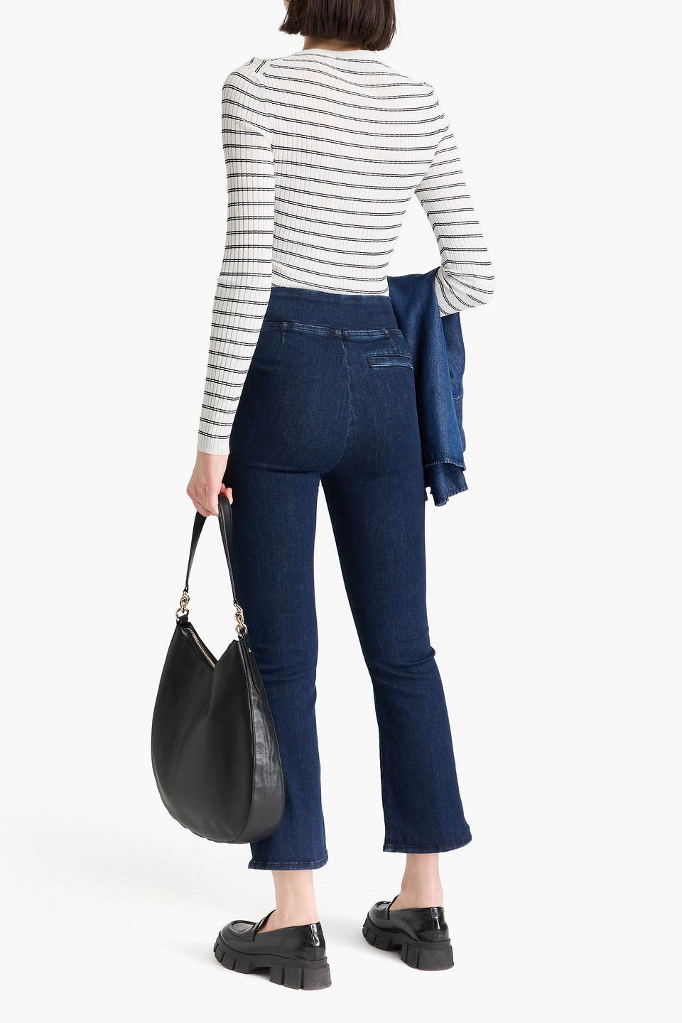  Frame - Jetset Crop Hoch Sitzende Bootcut-jeans - Blau - 1 