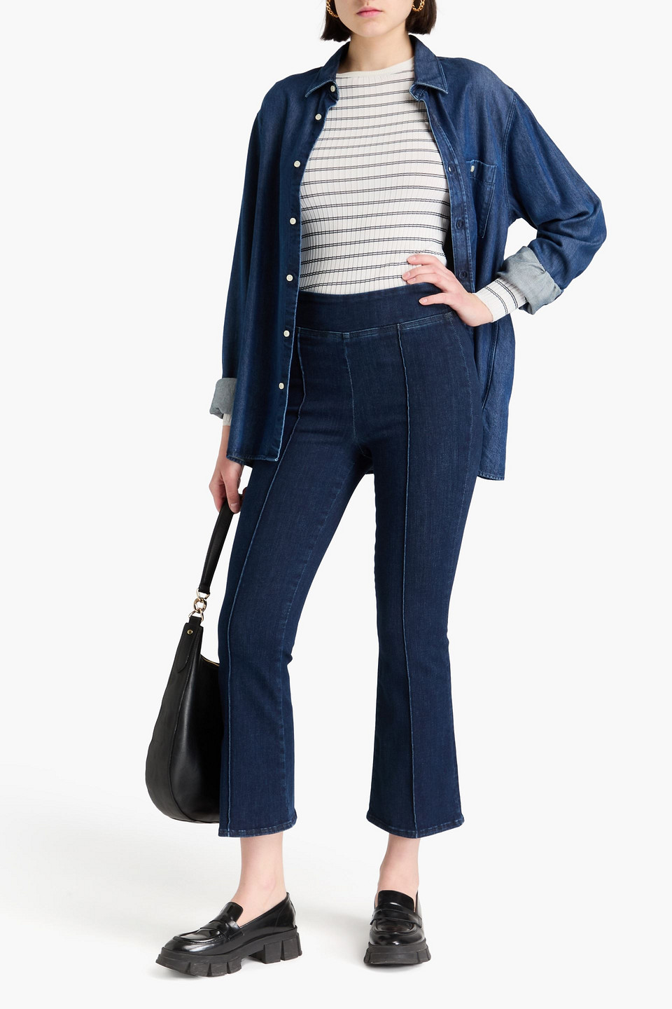  Frame - Jetset Crop Hoch Sitzende Bootcut-jeans - Blau - 1 