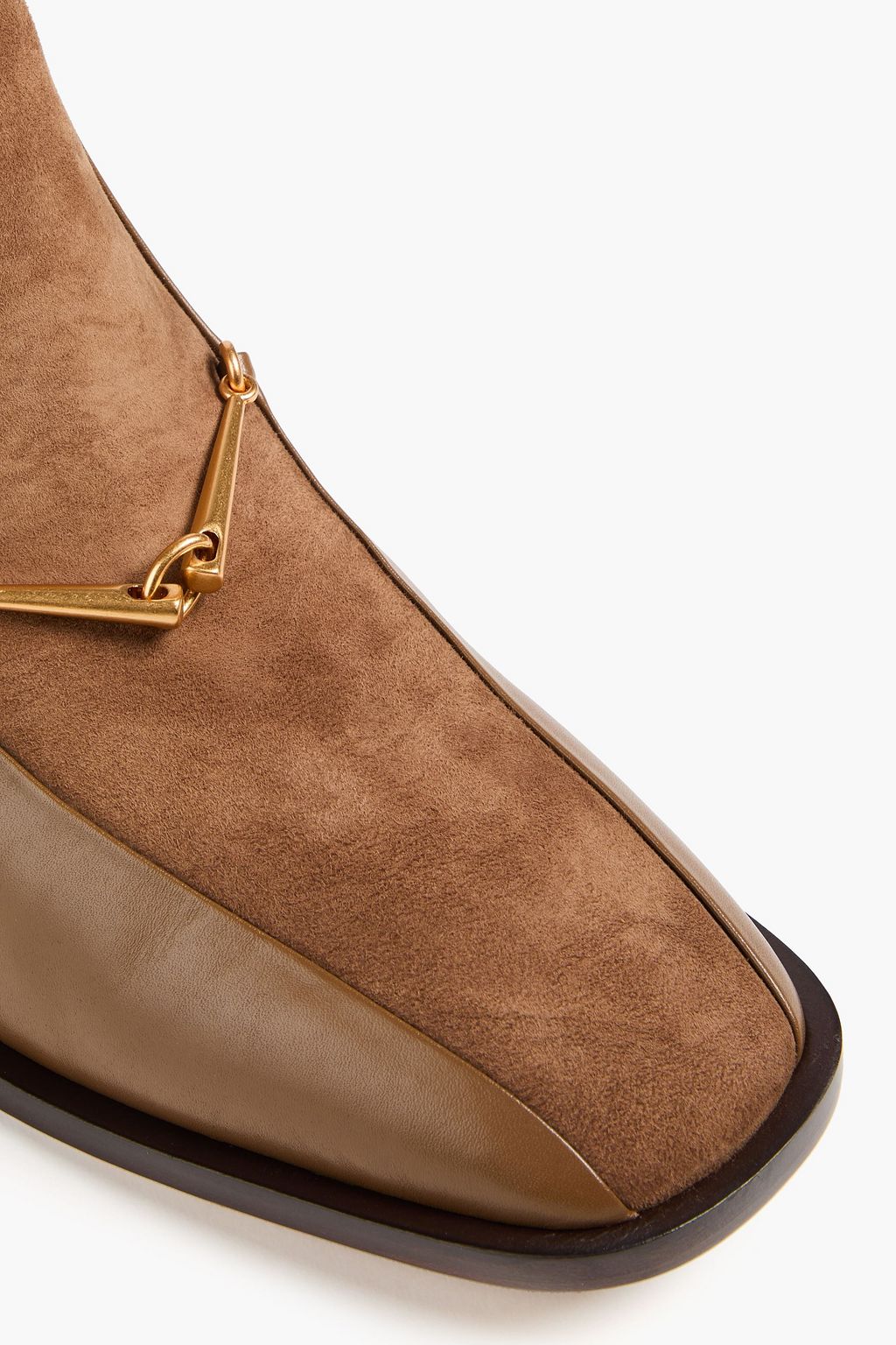 TORY BURCH Suede-trimmed leather Chelsea boots