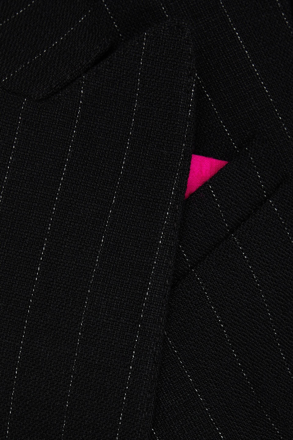 Sandro Doppelreihiger Blazer Aus Tweed Mit Nadelstreifen In Schwarz