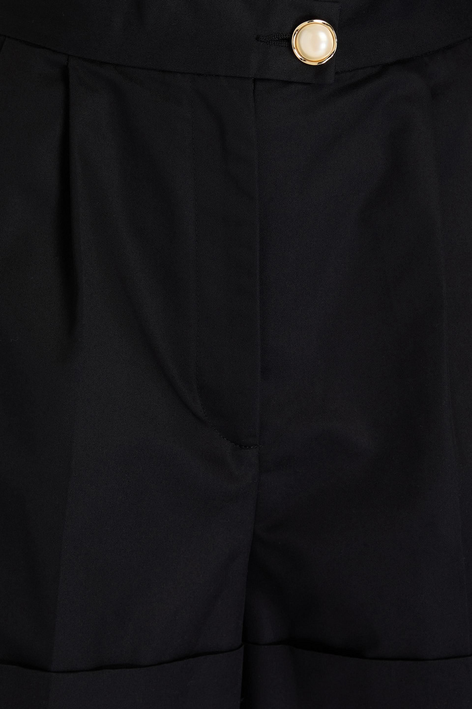 Sandro Shorts Aus Twill Aus Einer Baumwollmischung Mit Falten In Schwarz