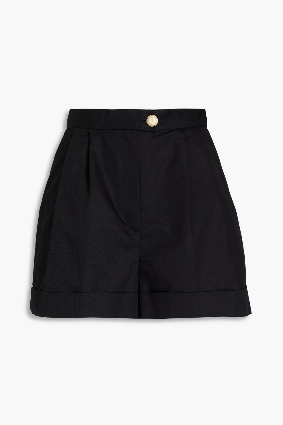 Sandro Shorts Aus Twill Aus Einer Baumwollmischung Mit Falten In Schwarz