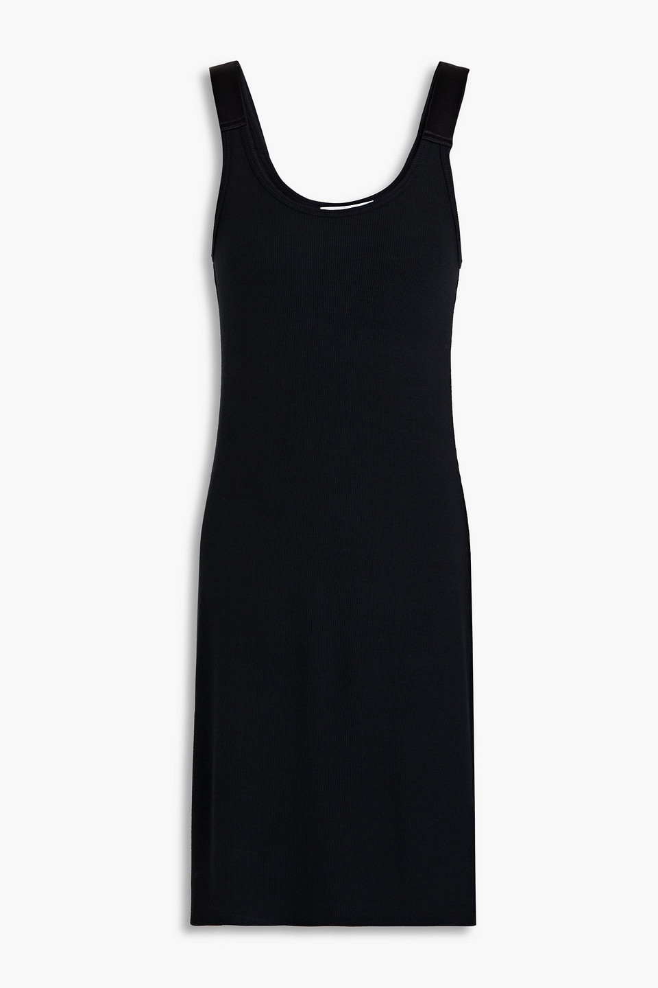 Helmut Lang Ribbed Modal-blend Jersey Mini Dress In Schwarz