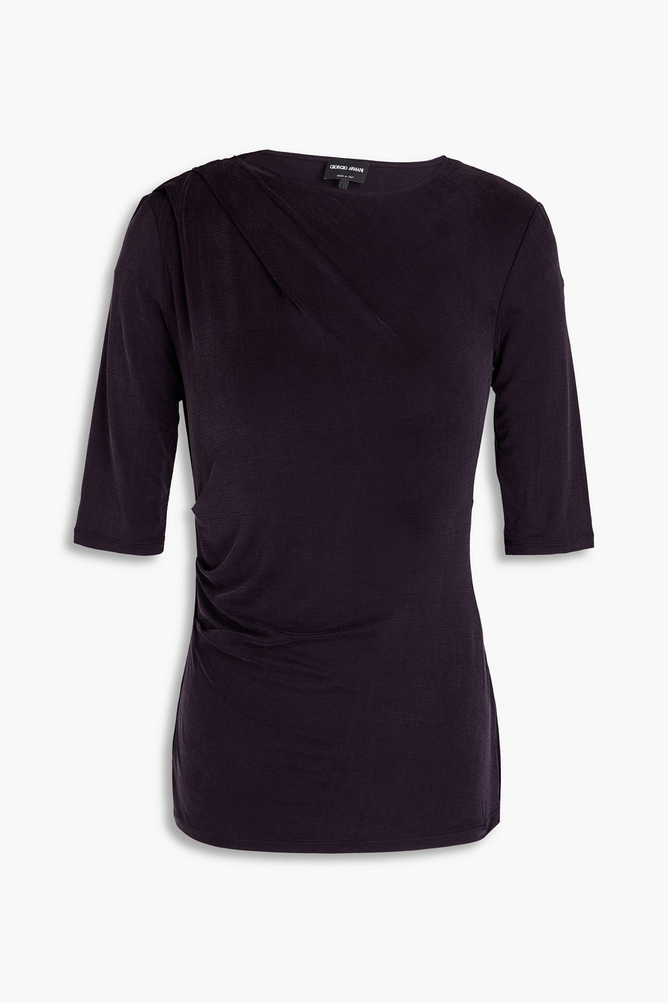 Giorgio Armani - Draped cupro-blend jersey top - Purple - IT 48