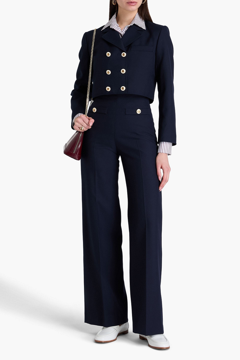 Sandro Button-detail Blazer In Marineblau