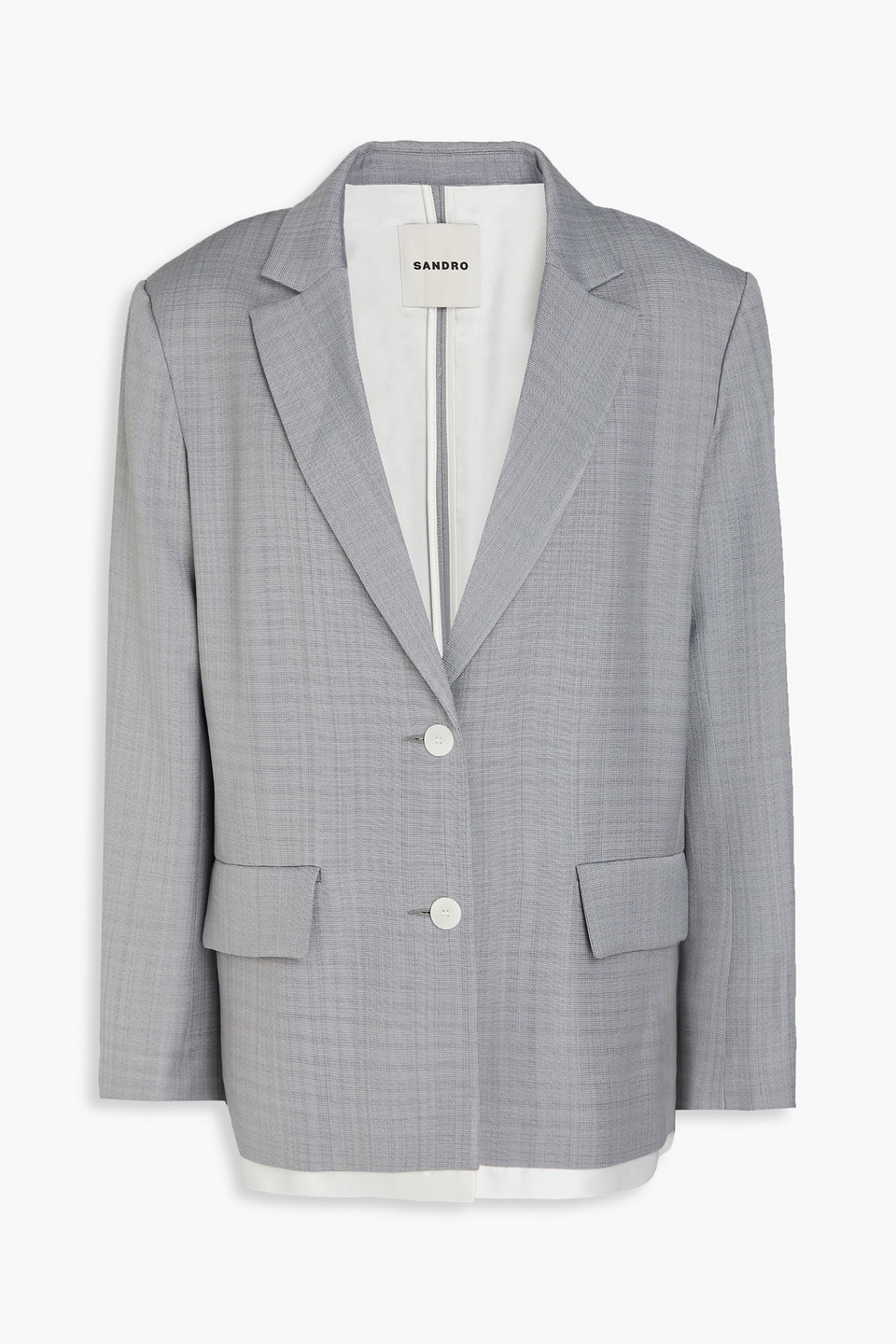 Sandro Blazer Aus Grain De Poudre In Grau