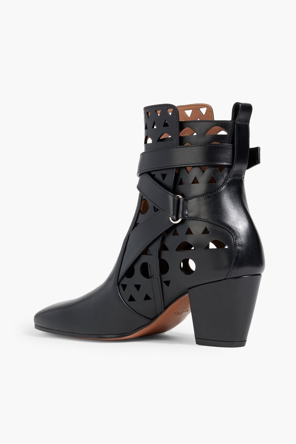 ALAÏA Ziggy laser-cut leather ankle boots