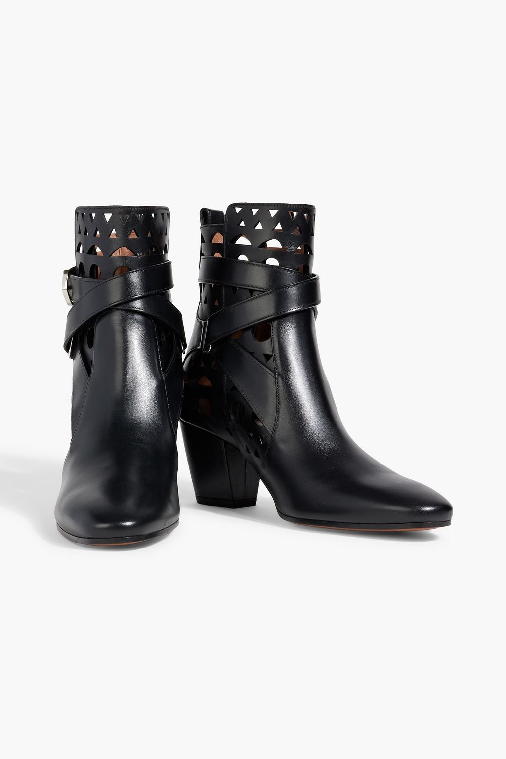 ALAÏA Ziggy laser-cut leather ankle boots