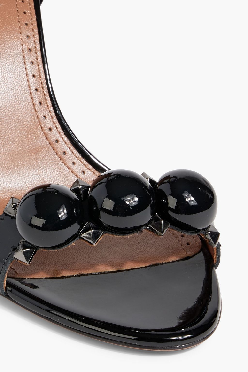 ALAÏA La Bombe 90 studded patent-leather sandals