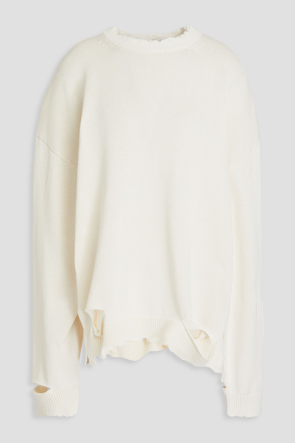 Helmut Lang Pullover Aus Einer Baumwollmischung In Distressed-optik In Metallic