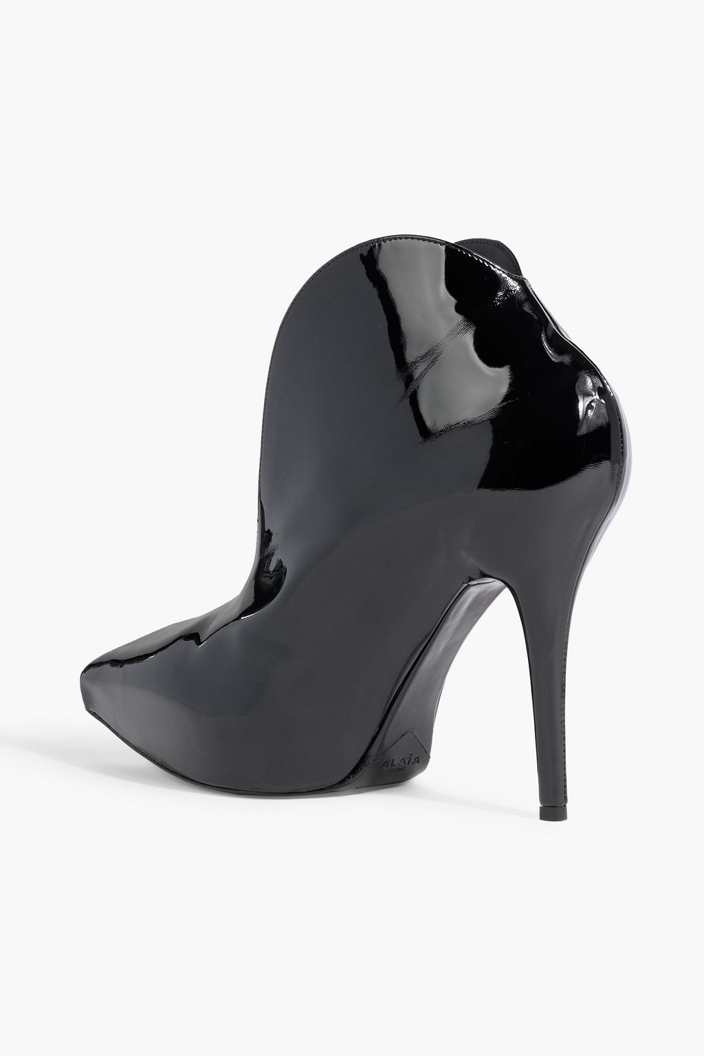 ALAÏA Slick patent-leather platform ankle boots