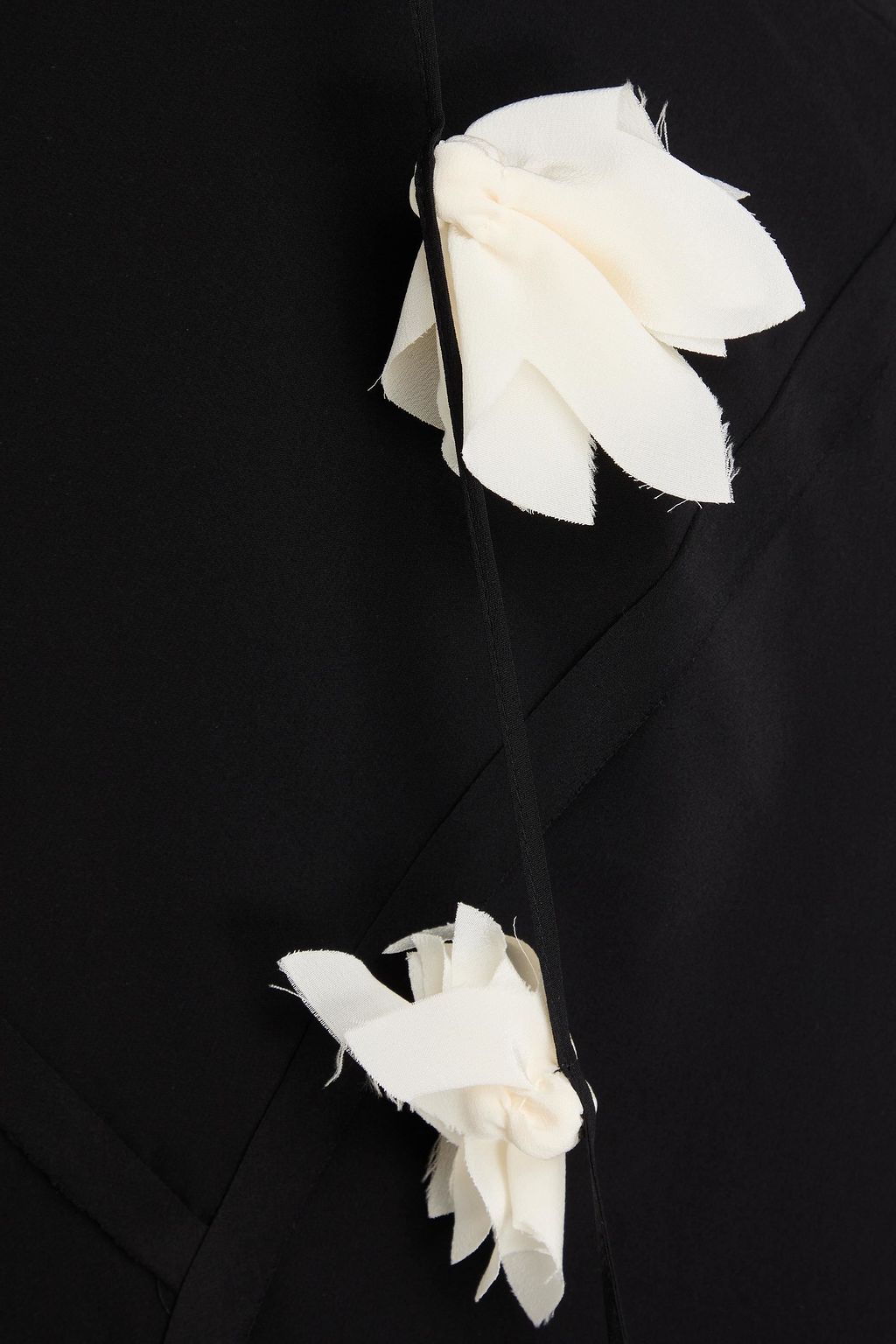 VICTORIA BECKHAM Draped floral-appliquéd silk crepe de chine gown