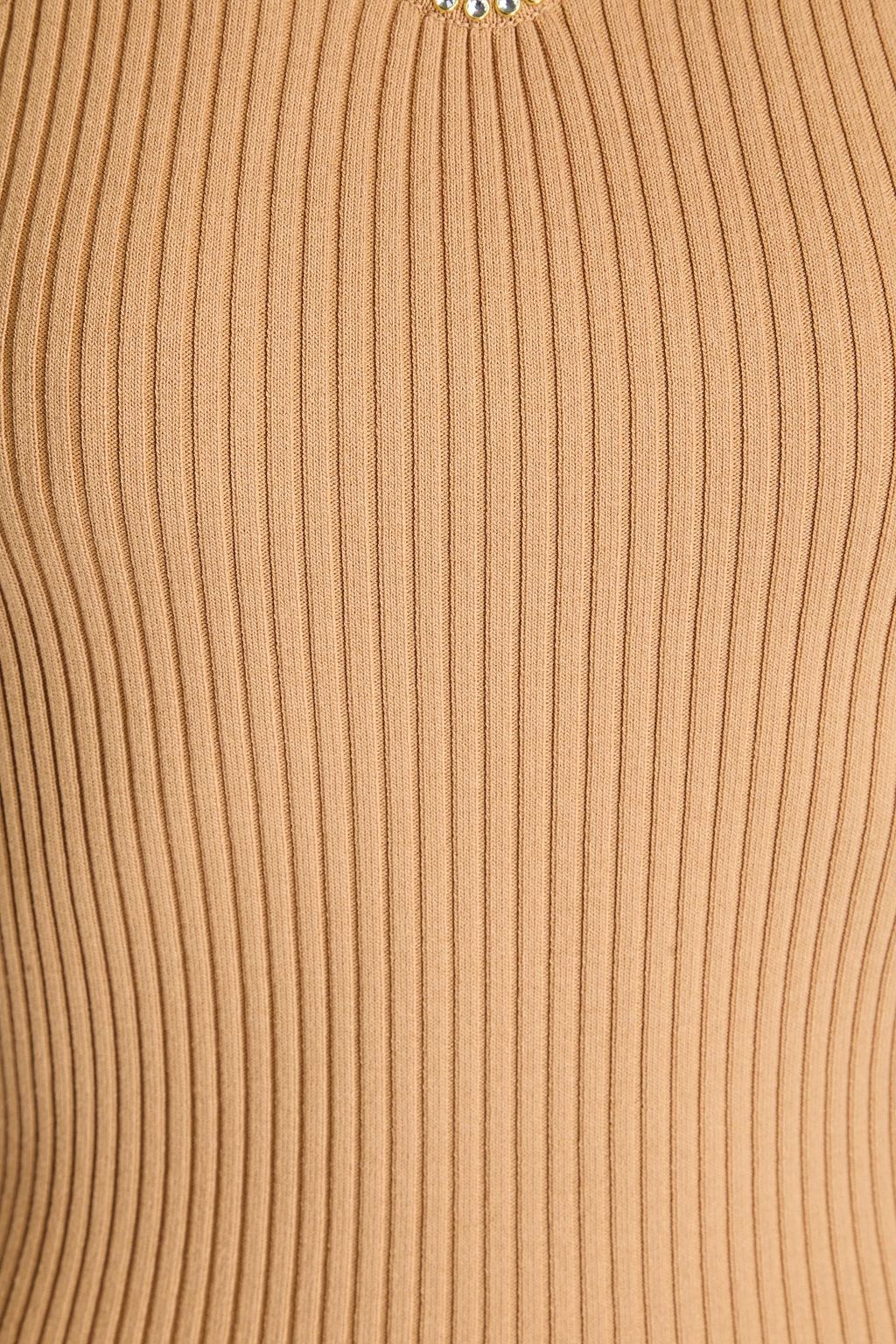 SANDRO リブ編みニット トップス クリスタル付き カットアウト