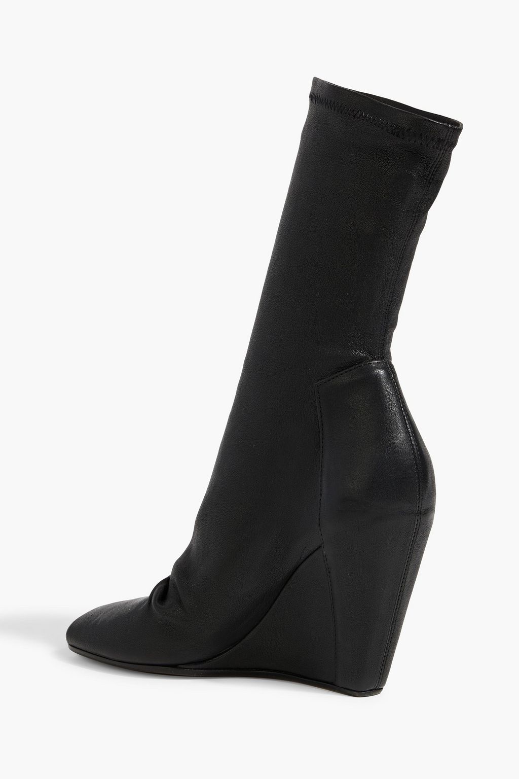 RICK OWENS Leather-blend wedge ankle boots