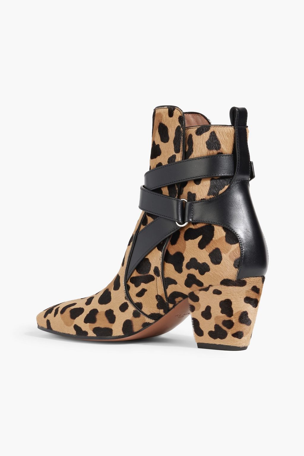 ALAÏA Leopard-print calf hair ankle boots