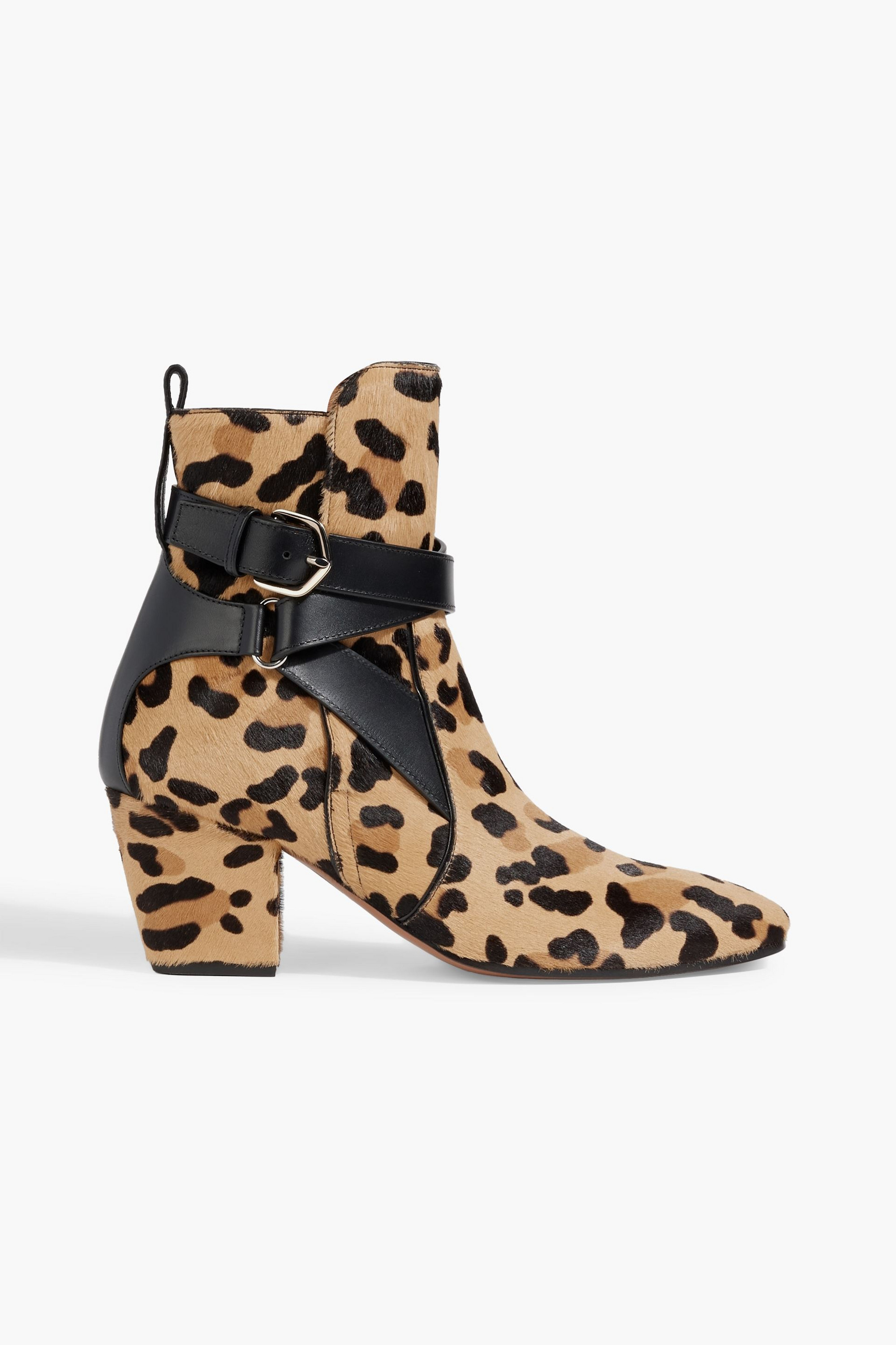 Alaïa Leopard-print calf hair ankle boots