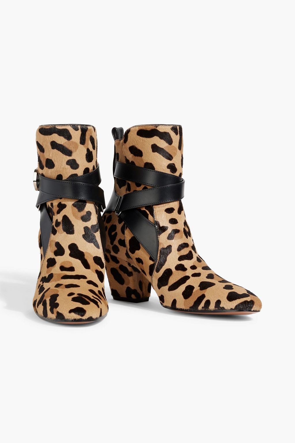ALAÏA Leopard-print calf hair ankle boots