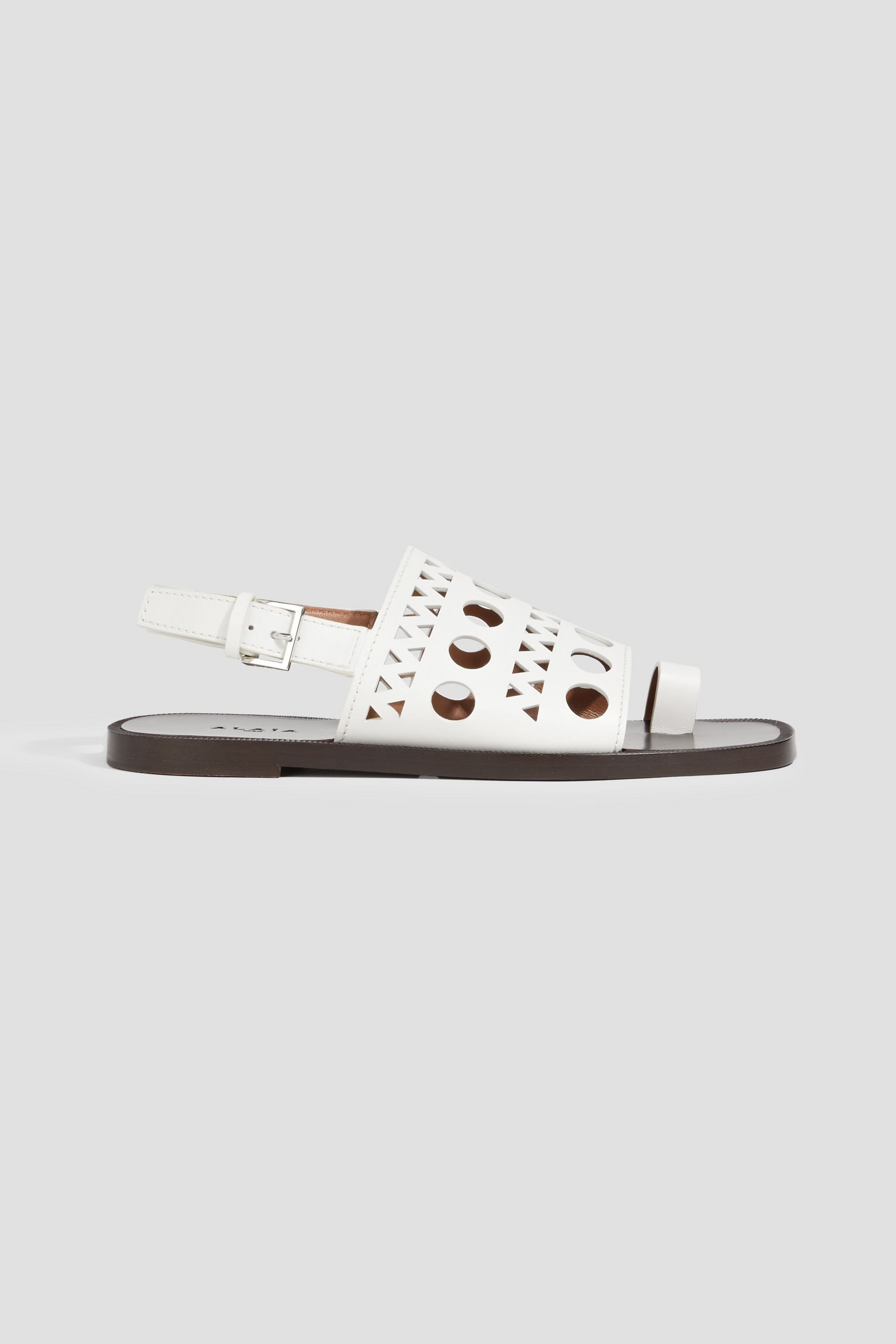 Alaïa Laser-cut leather slingback sandals