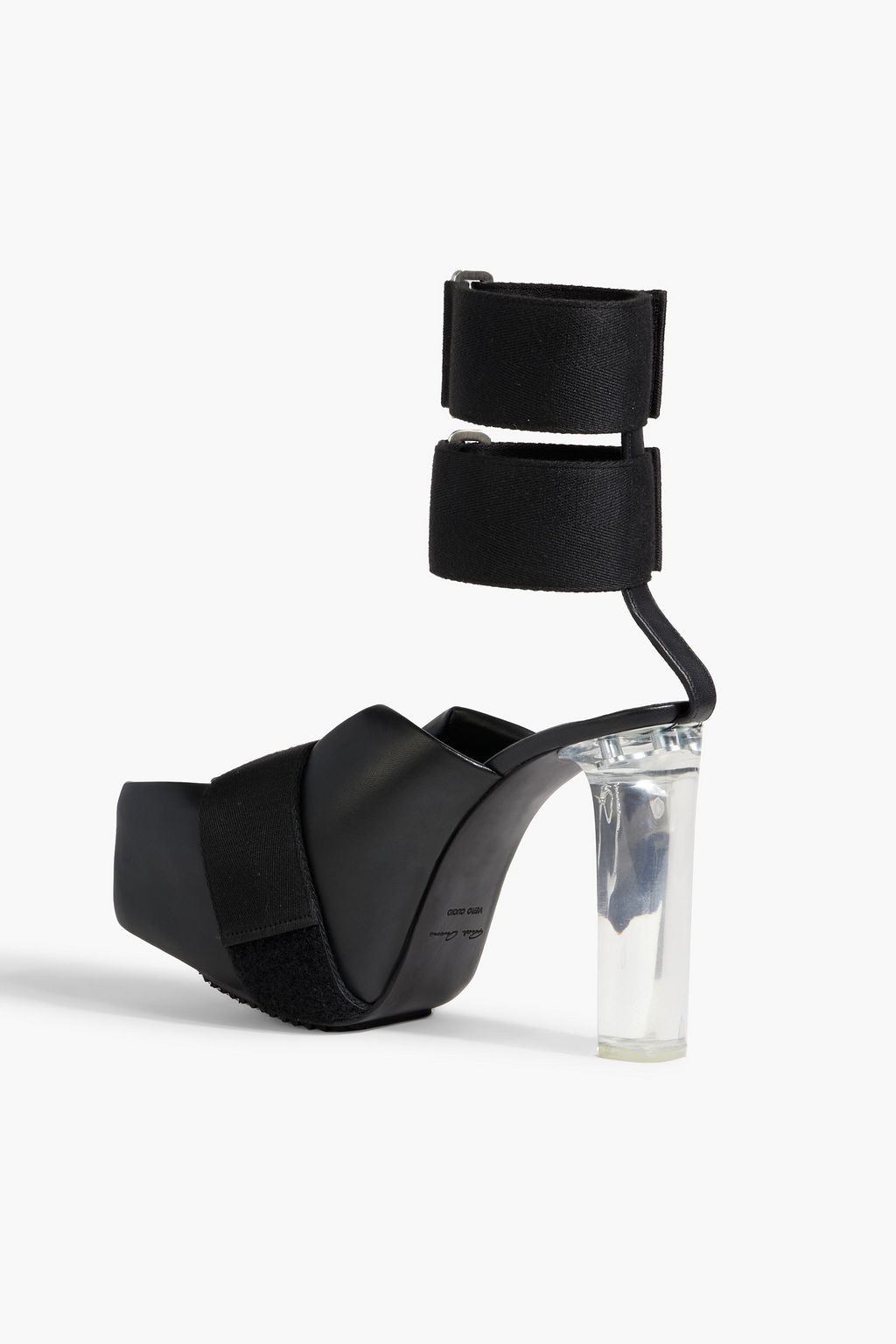 RICK OWENS Splint Kiss leather and webbing platform sandals
