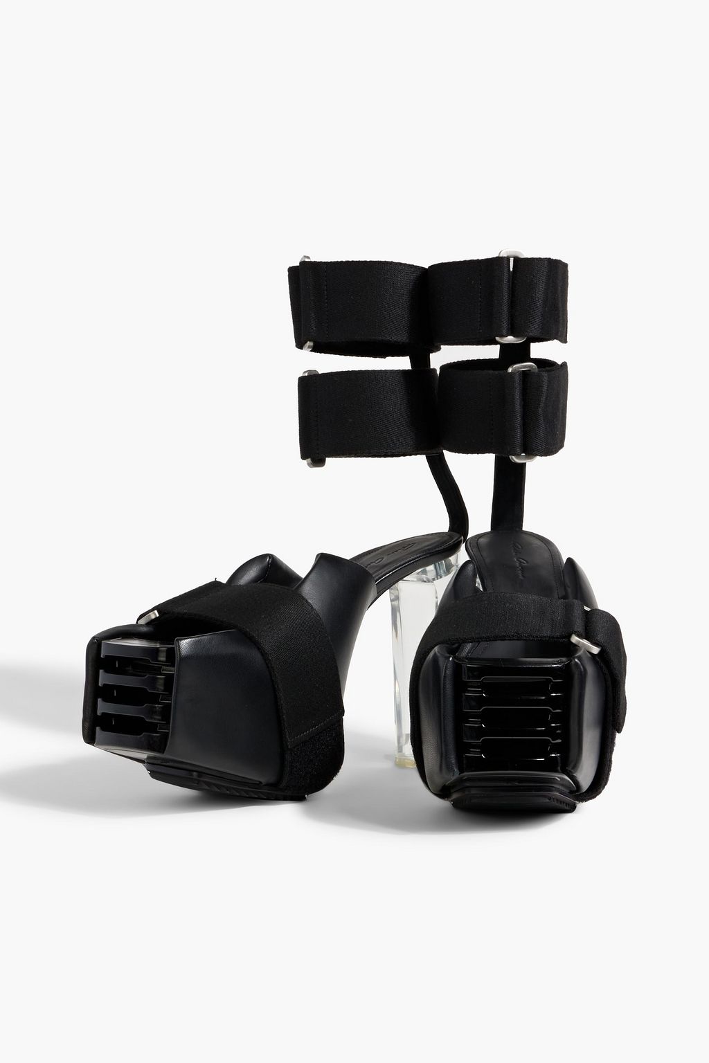 RICK OWENS Splint Kiss leather and webbing platform sandals