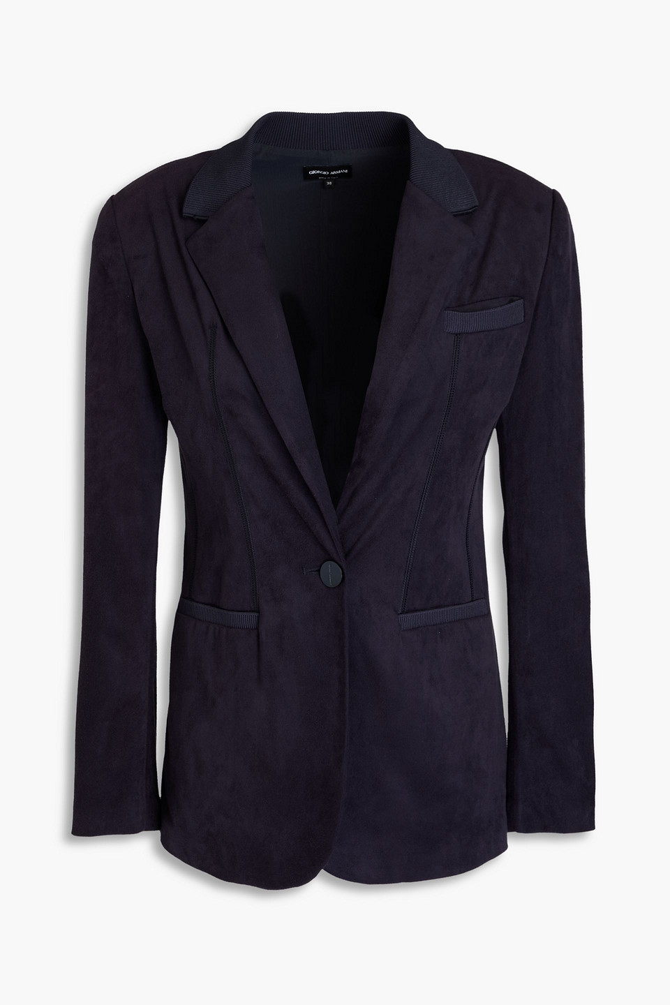 Giorgio Armani Blazer Mit Strickbesatz In Nachtblau
