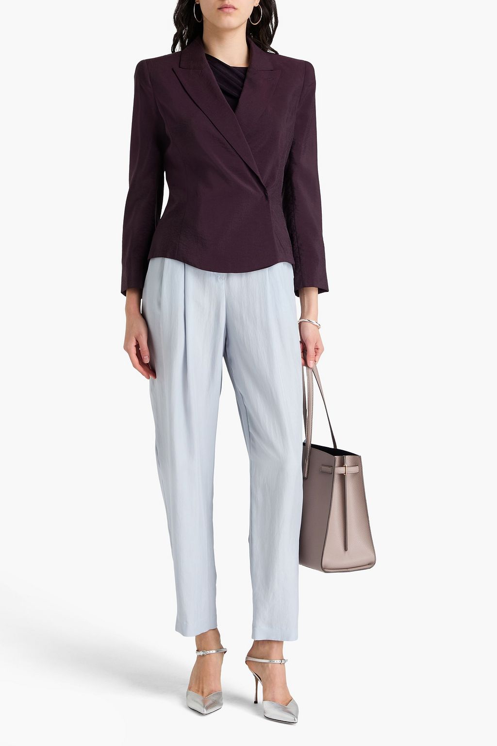 GIORGIO ARMANI Silk-blend twill blazer