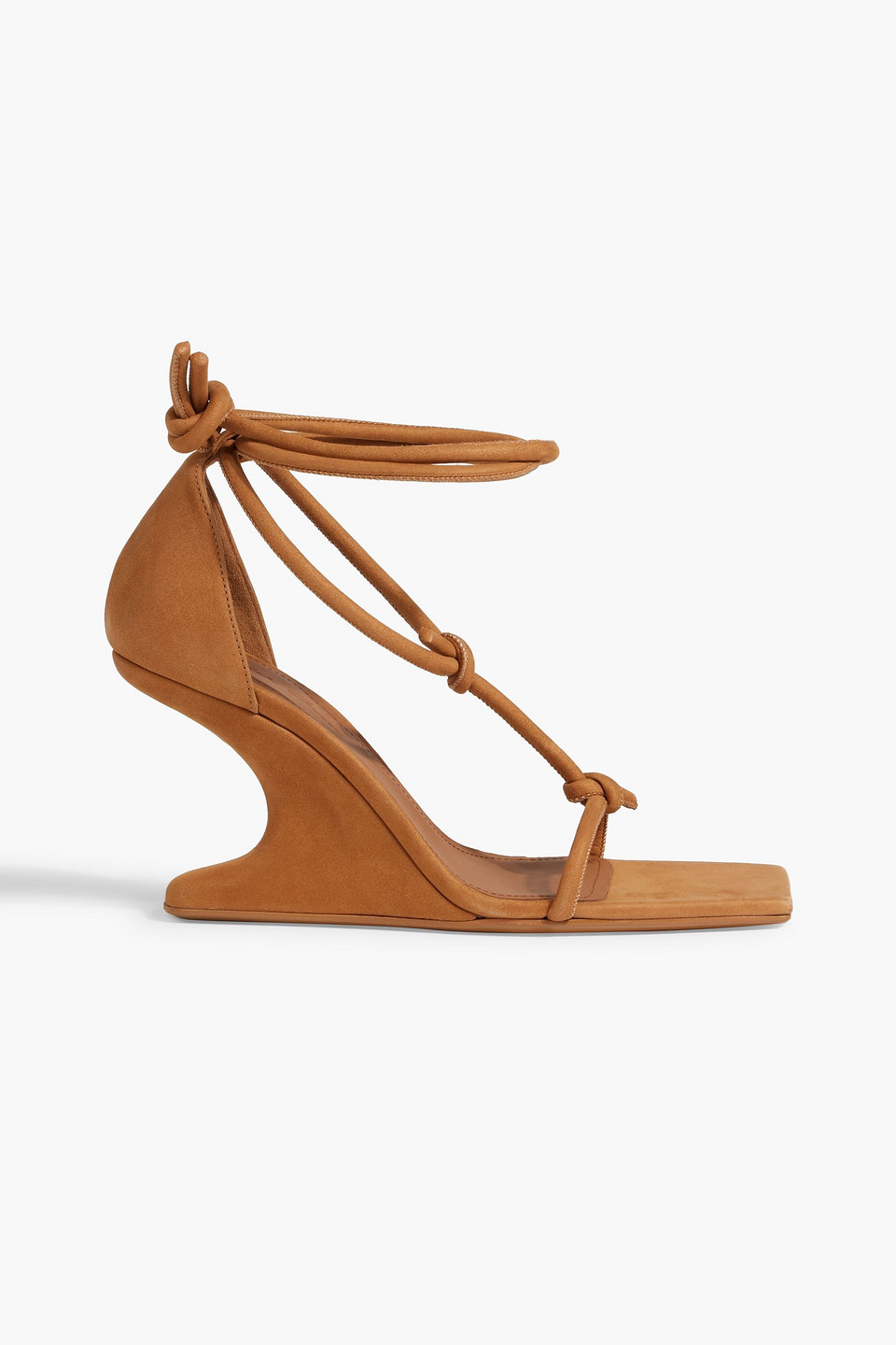 Rick Owens Cantilever 90mm Strappy Suede Sandals In Clay