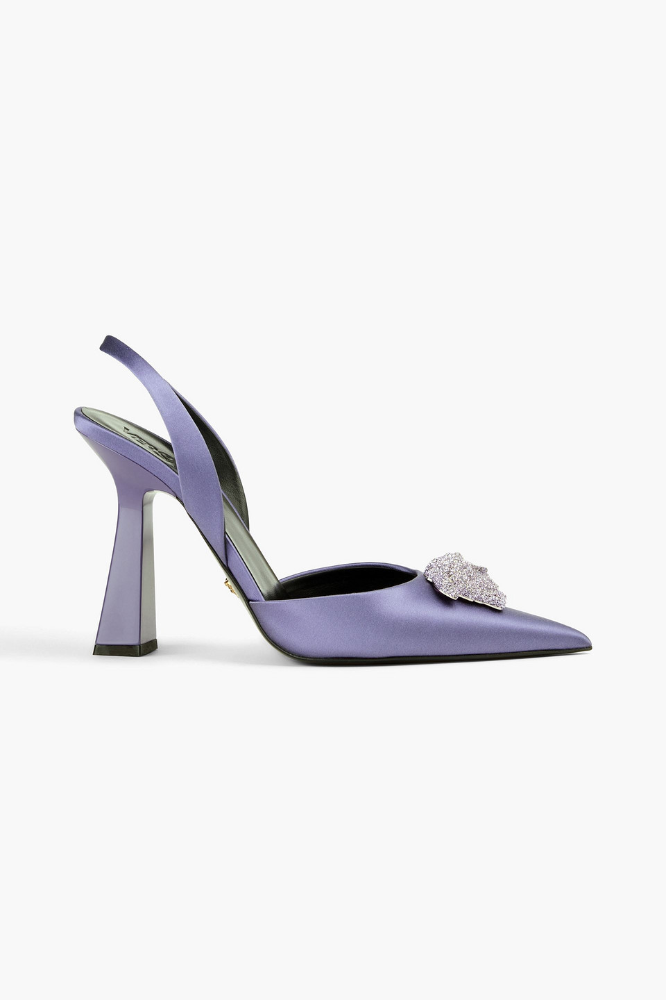 Versace Pumps Aus Satin Mit Verzierung In Lavendelfarben