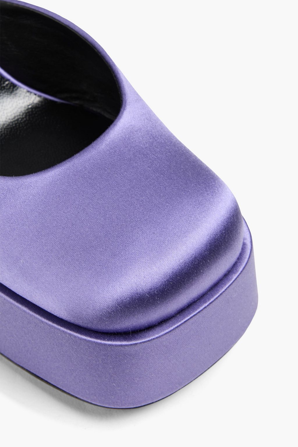 VERSACE Embellished satin platform pumps